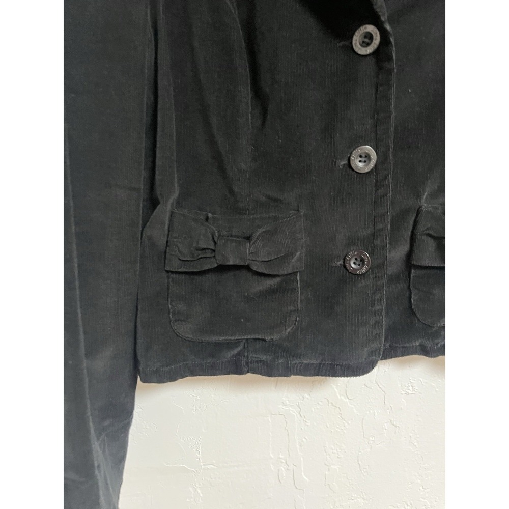 Live A little Black Corduroy Jacket Women Medium Y2K Button Up π Pockets Gilmore - Picture 7 of 12